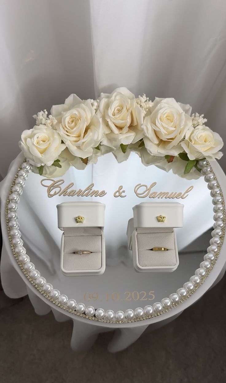 Personalized Mirrored Wedding Ring Plate - Image 2