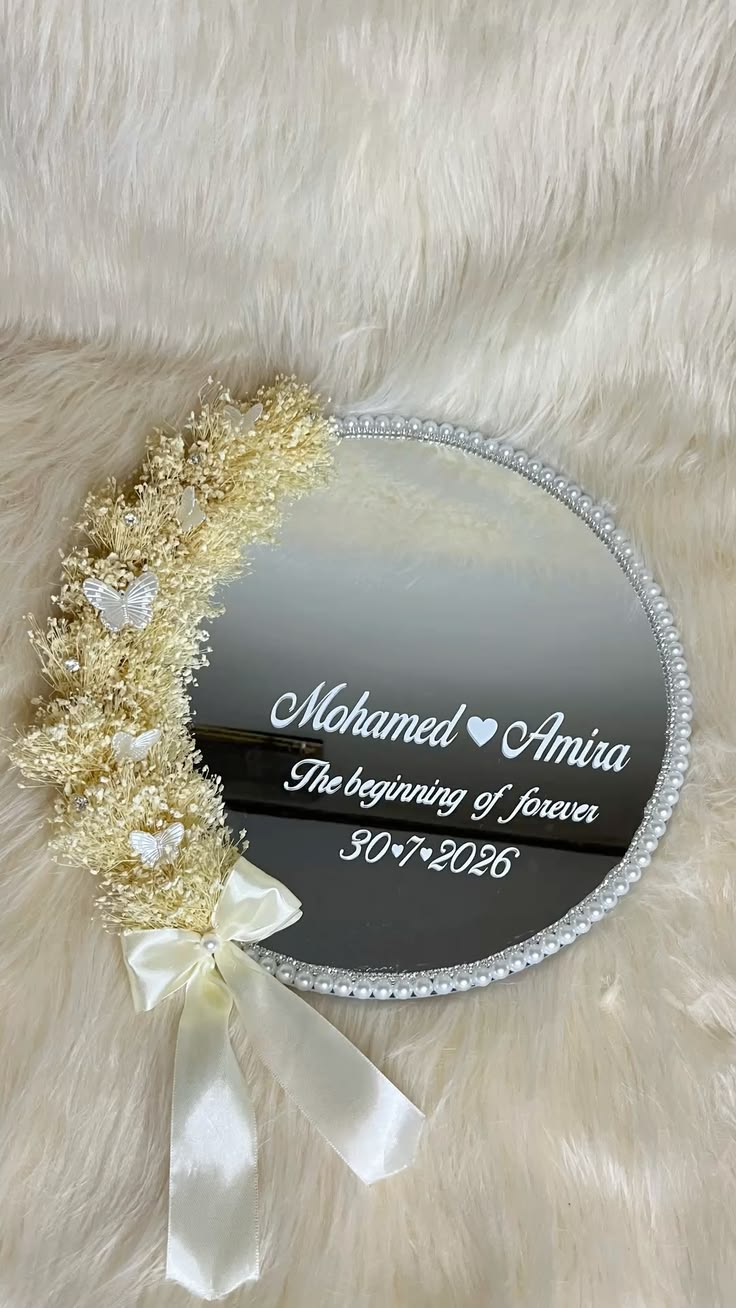 Personalized Mirrored Wedding Ring Plate