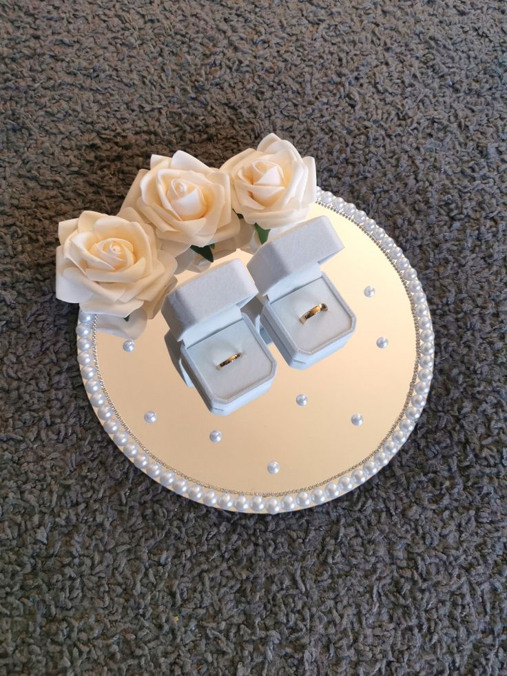 Personalized Mirrored Wedding Ring Plate - Image 3